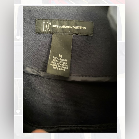 INC International Concepts Navy Blue Long Sleeve Blazer - Hook & Eye Closure - Picture 8 of 9